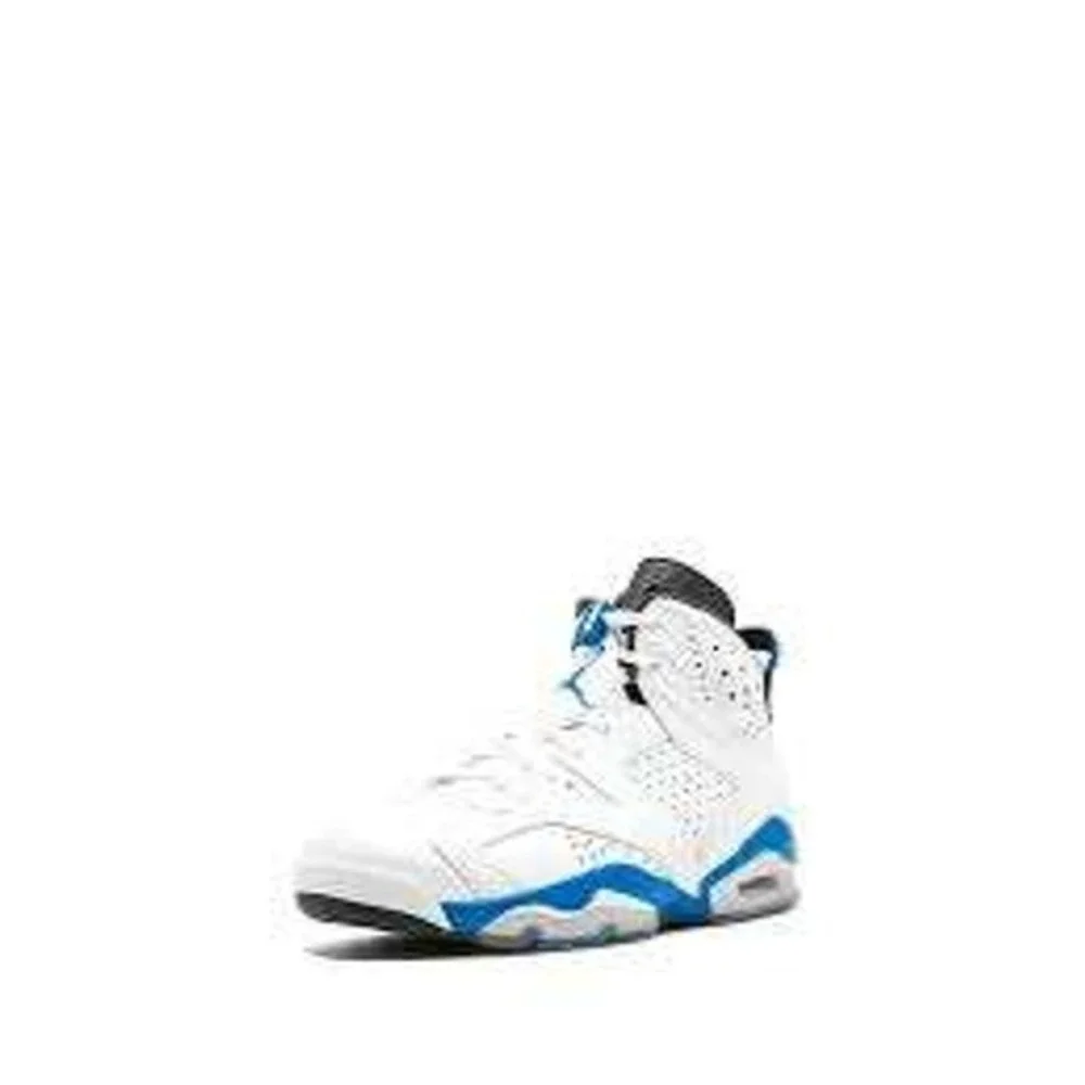 Jordan 6 Retro Sport Blue White Black Basketball Shoes 384664-107 Mens Size 8.5